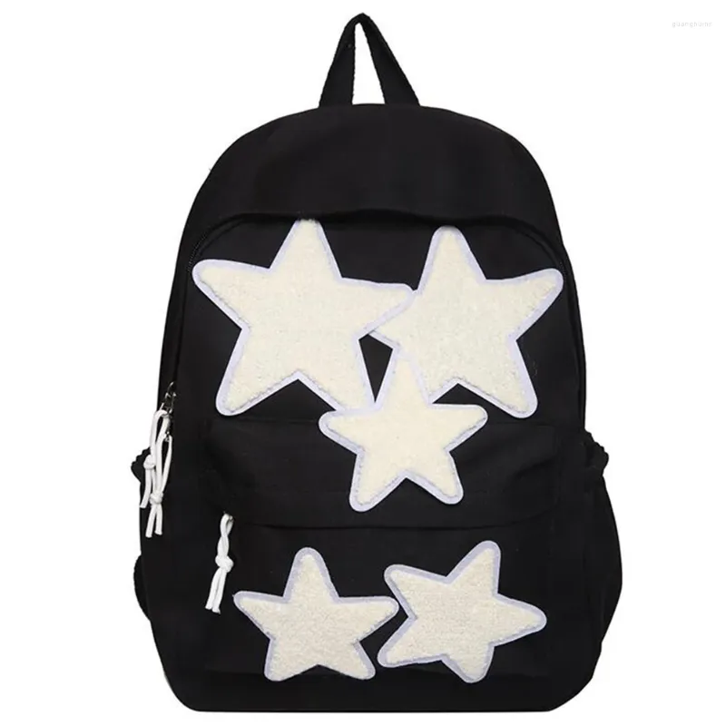 Sacs d'école femmes mode collège sac à dos grande capacité étoiles Appliques Simple Campus réglable sangle filles sac quotidien