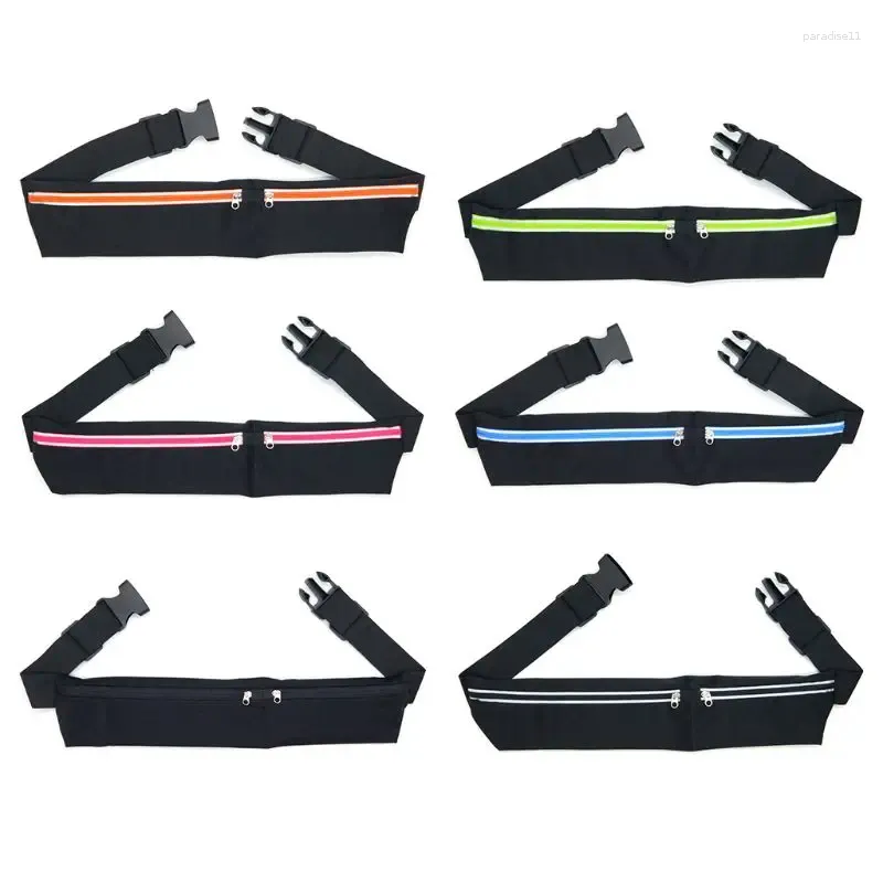 Sacos de cintura Dual Pocket Running Belt Phone Bag Sports Travel Fanny Pack para Jogg