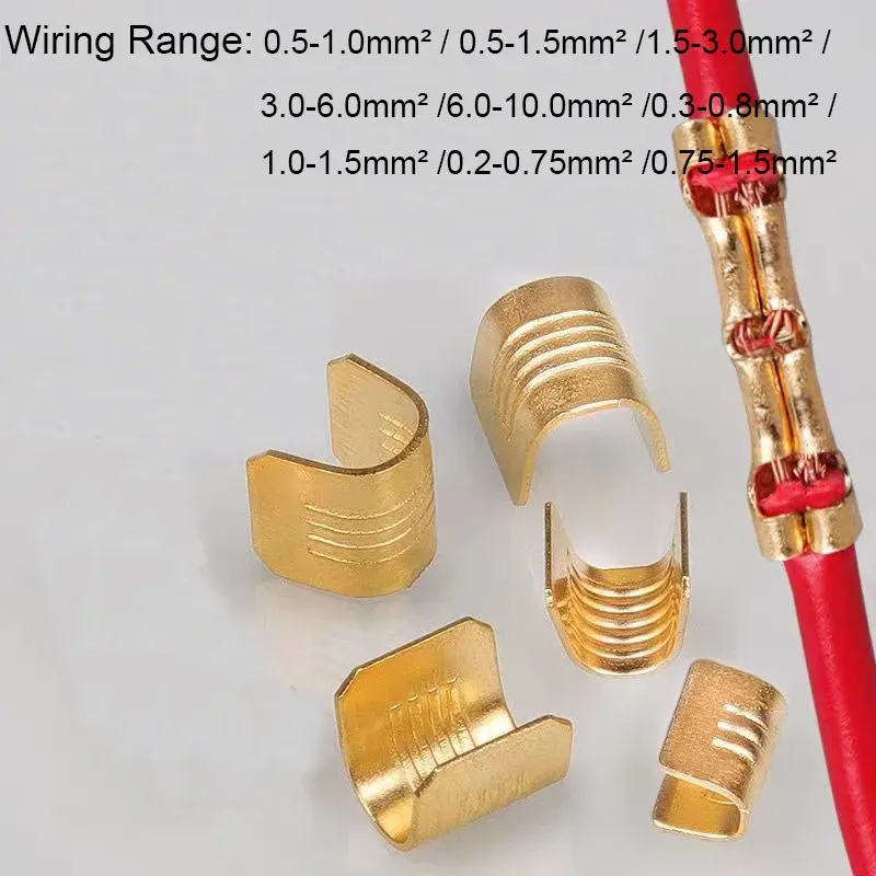 100PCS 18 AWG Copper Bare Wire Splice Terminals – Uninsulated Ferrules Crimp Connectors
