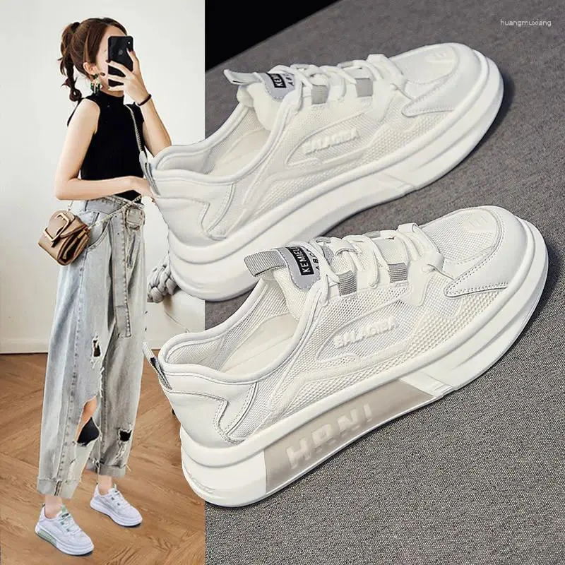 Casual Shoes Mesh Breathable Summer Ladies Thin Sneakers Women Lightweight Non-Slip Lace-Up White Chaussures De Femme