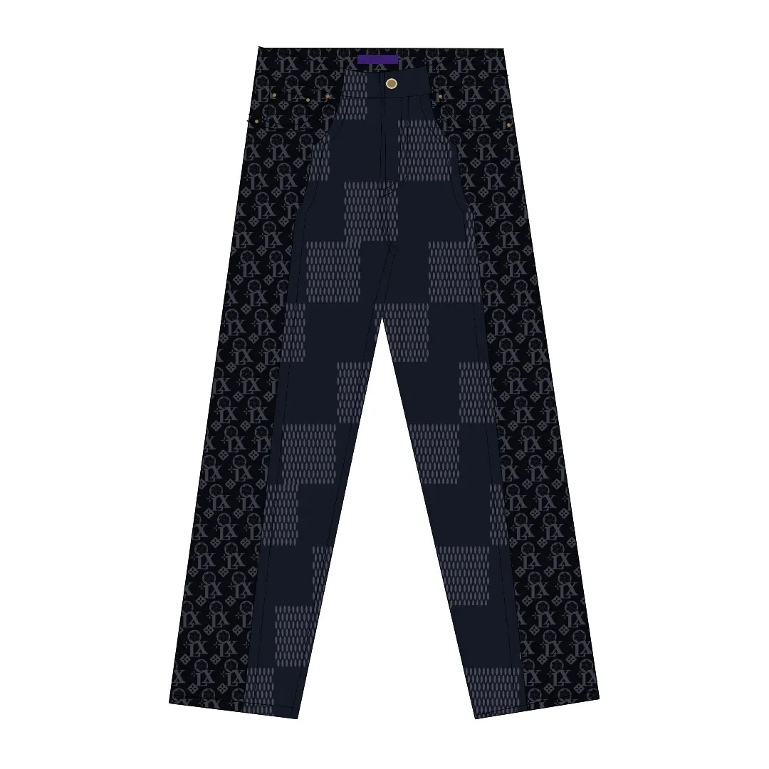 LU01 Denim Spodnie luksusowe para designerska wysokiej jakości klasyczna cienka sekcja ponadwymiarowa prosta klimatyczna spodni dżinsy na nogi