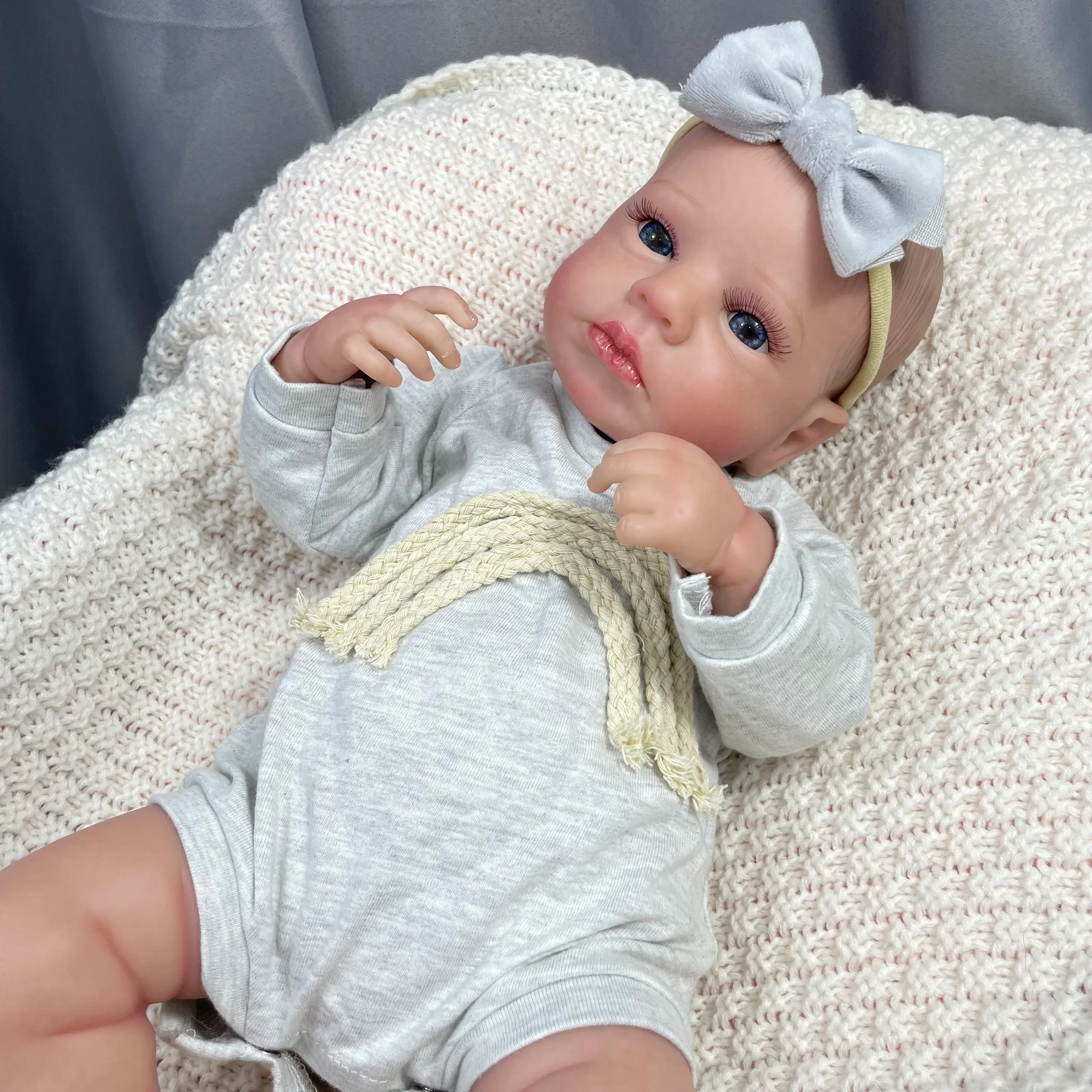TEYVIYI Silicone Reborn Baby Doll 18.5 Inch Realistic Full Body Soft