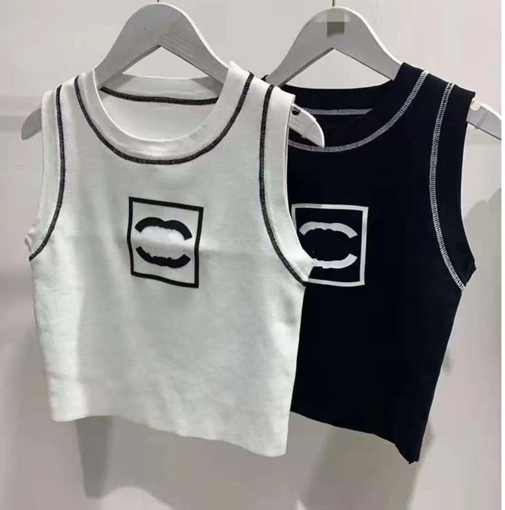 Anagram-geborduurde Dames Tanks Camis tanktops van katoenmix Twee C-letters Designer Rokken Yoga Pak cc T-shirt Jurk beha Vest Dames effen Vintage T-shirt Femme 112ess