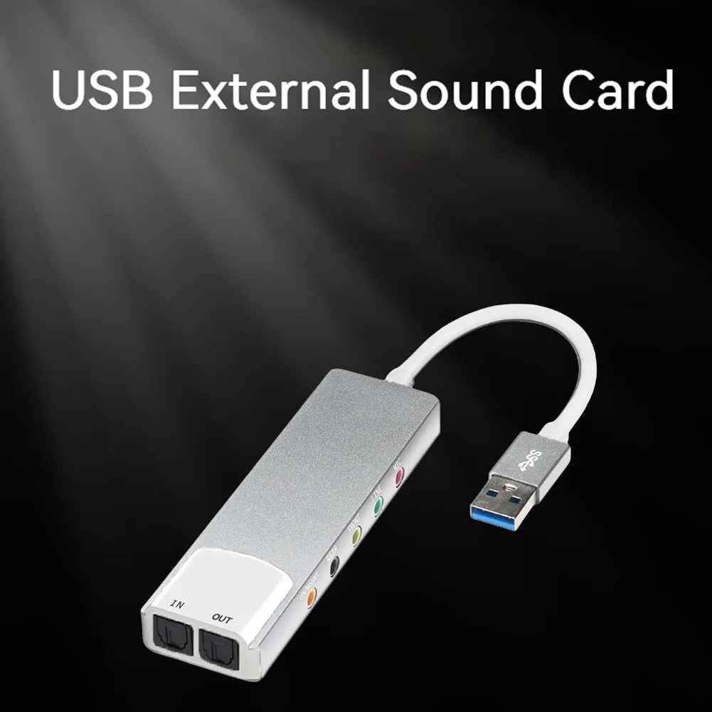 2024 Aluminum Alloy External USB Audio Adapter: 7.1/5.1 Channel ...