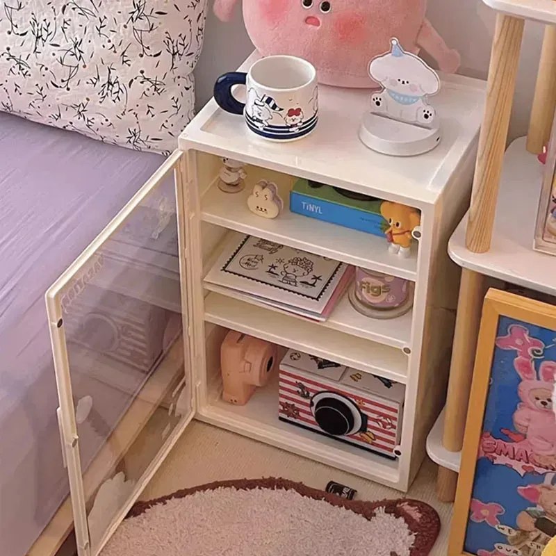 Pink Table Night Stand, Blue Kids Nightstand With Drawer, Nursery