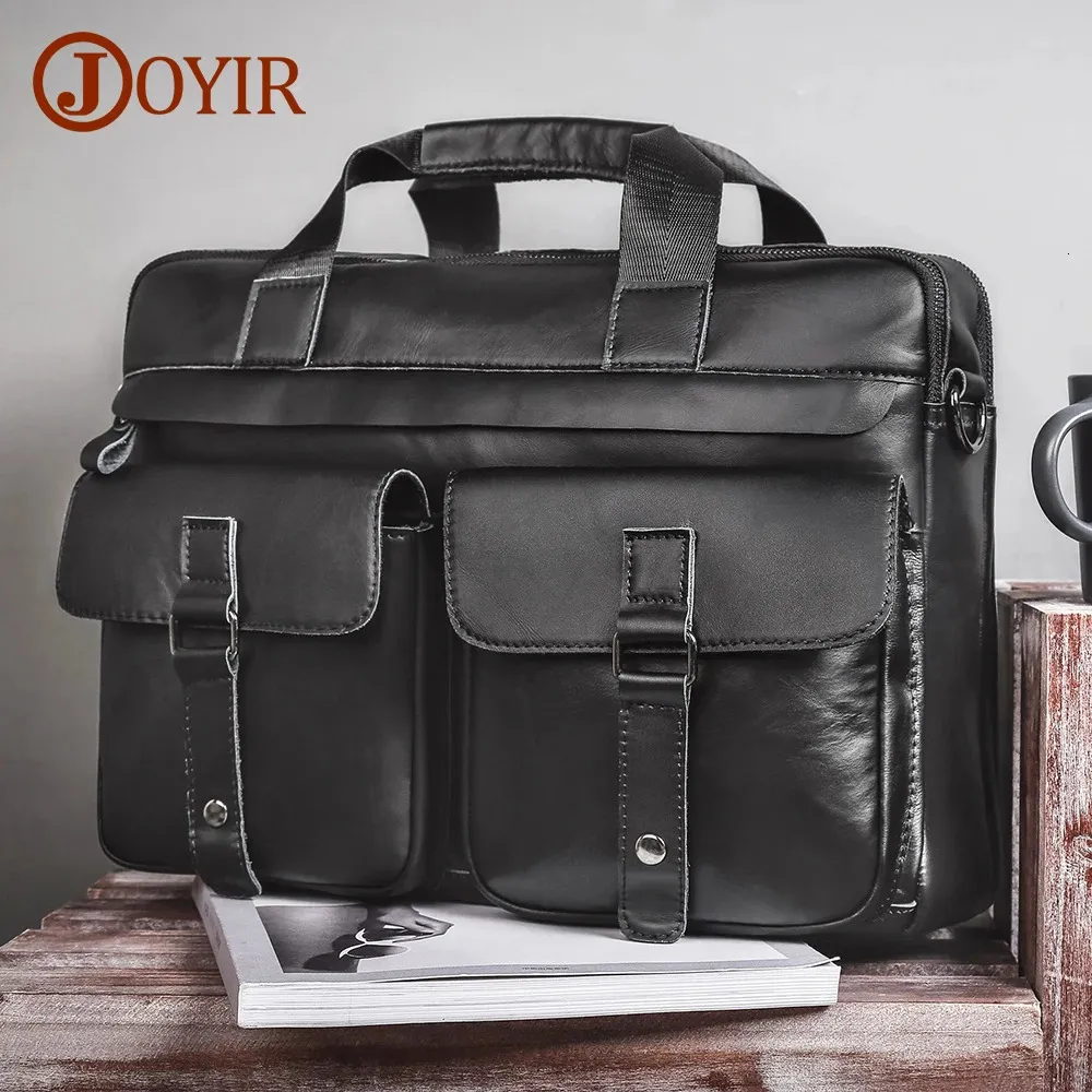 Мужские портфели JOYIR из натуральной кожи 156, сумка для ноутбука, офисные сумки для мужчин, деловая сумка-мессенджер для документов, сумка через плечо 240320