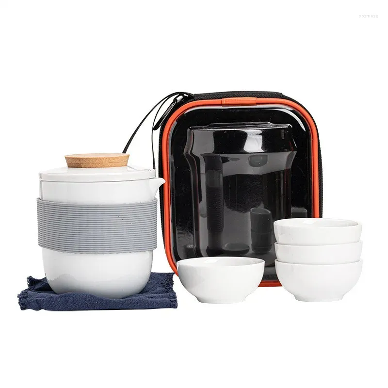 Ensembles de thé Théière en céramique portable et ensemble chinois fait à la main couverture de voyage baie boisson personnalisée 1 4 tasses