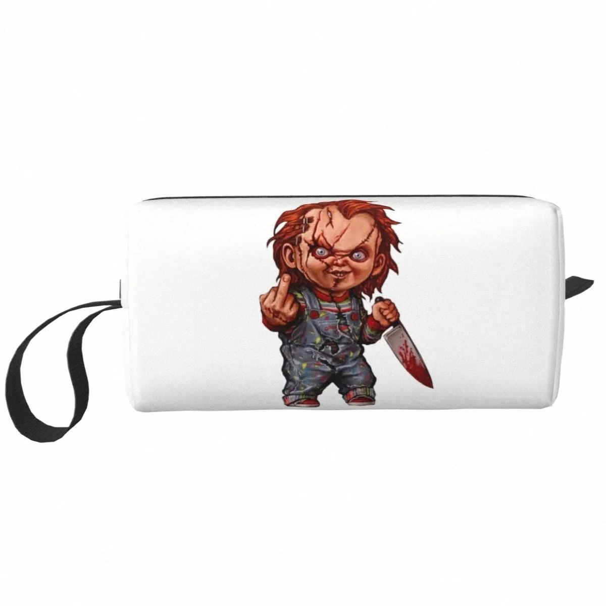 horreur Diable Poupée Chucky Maquillage Sac pour Femmes Voyage Cosmétique Organisateur Fi Film D'horreur Childs Jouer De Stockage Sacs De Toilette b2SD #