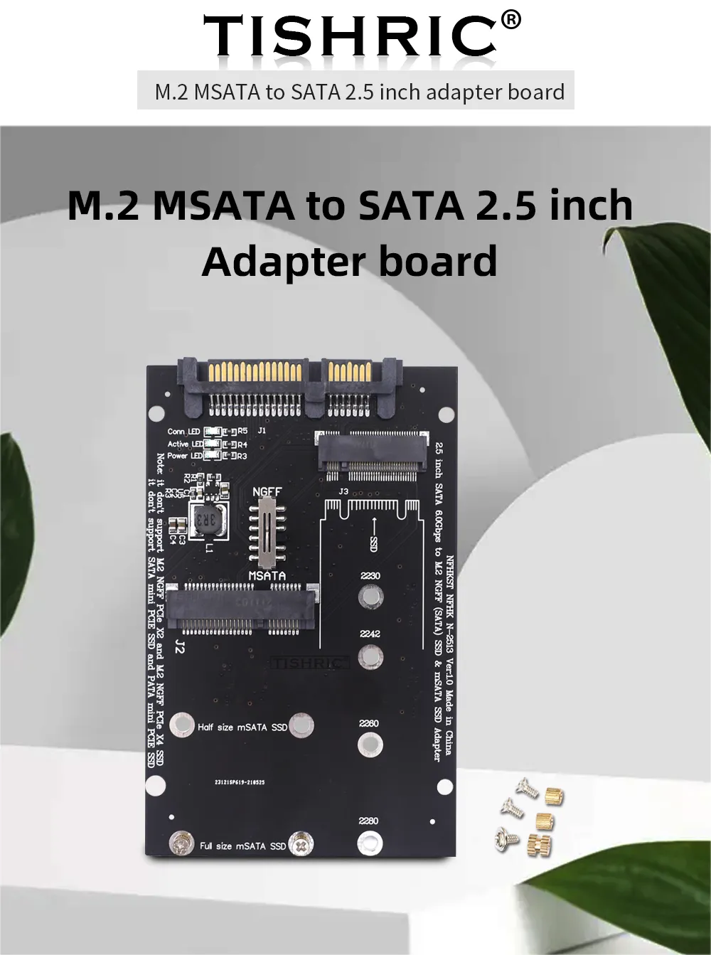 TISHRIC 2.5 Inch Dual-Port SSD arduino micro sd adapter with M.2