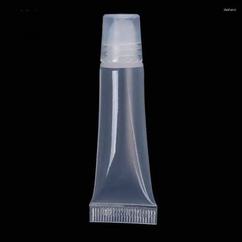 Aufbewahrungsflaschen 10 Stück 8/10 / 15 ml leere Lippenstifttube Lip Soft Makeup Squeeze Clear Gloss Container nachfüllbare Reiseflasche