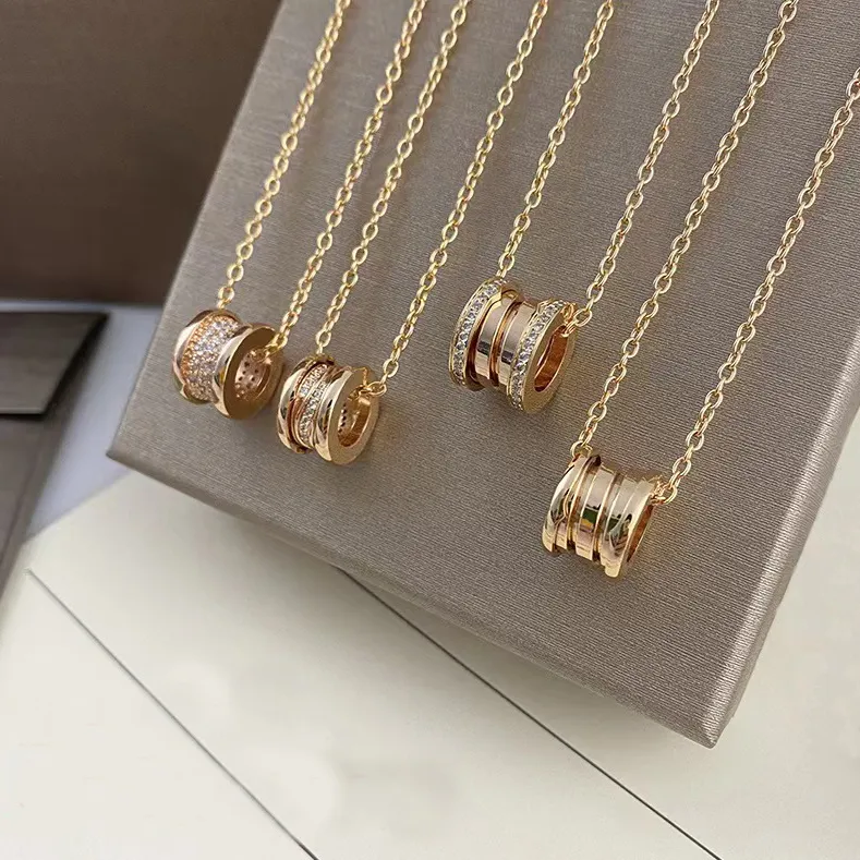 Luxe designer merk keramische diamant ketting dames mannen topkwaliteit mode titanium roestvrij staal 18k gouden ketting veer hanglang sleutelbeen keten sieraden