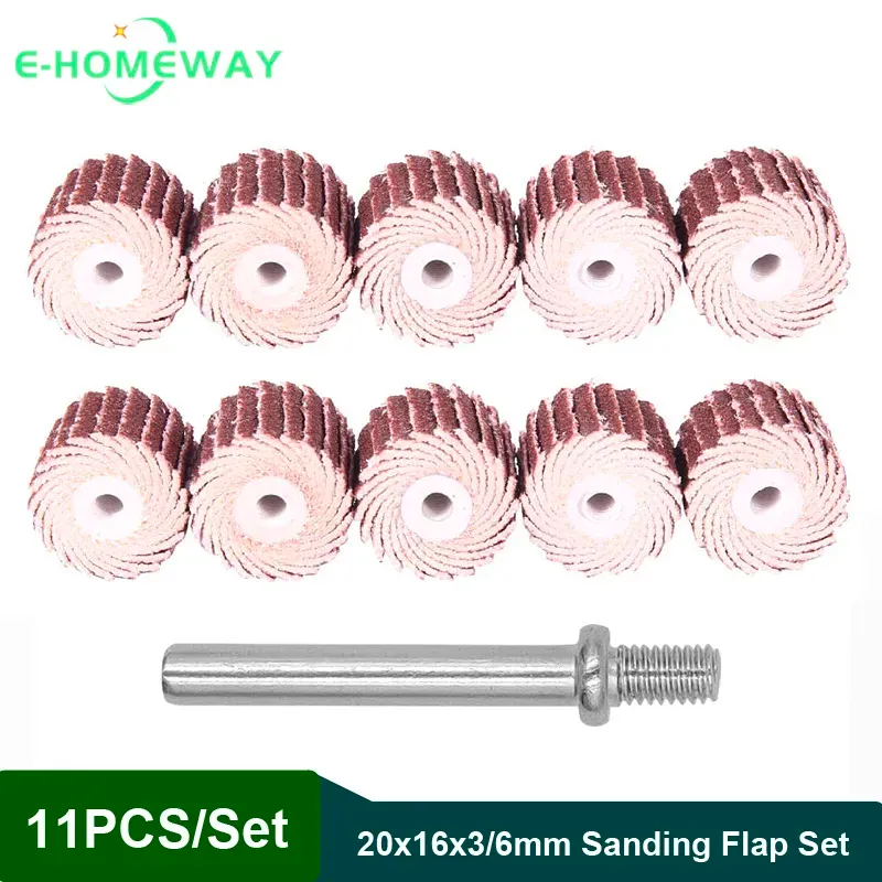 CMCP Sandpaper 10pcs 120 Grit Sanding Flap Disc With 3.0mm Mandrel - View #6