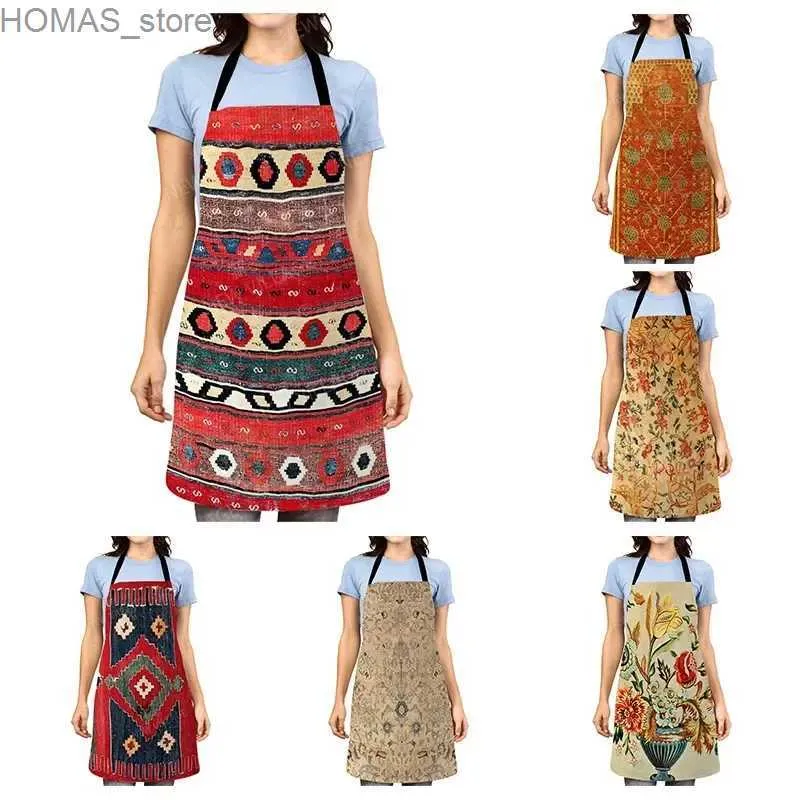 Aprons Aesthetic Women kitchen apron original Children Waterproof girl custom man waiter work apron oil proof Morocco vintage Persia Y240401Y9WO