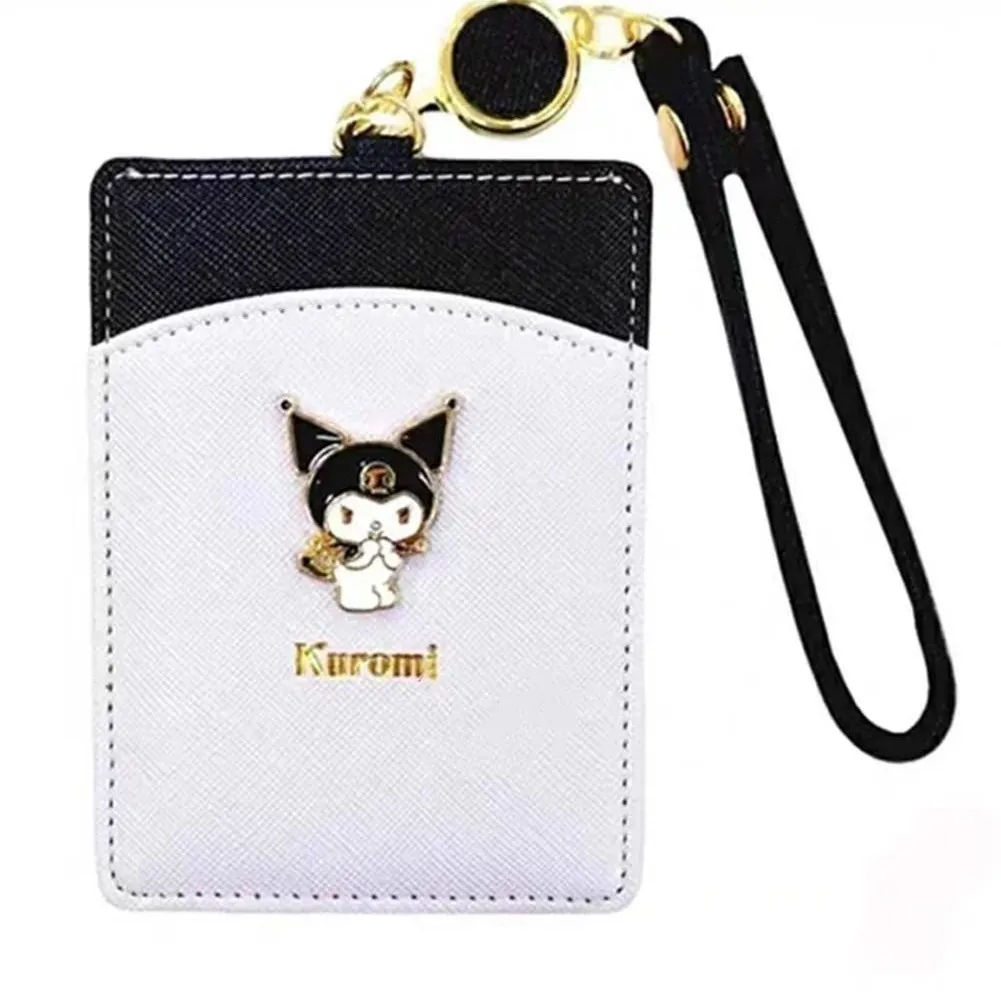 Cute Kuromi ID Card Holder Girls Door Card Case Neck Strap Credit Card Holder Credentials Accessories Gift For Kids Students 222