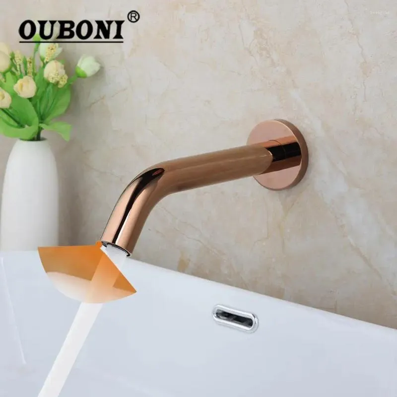 Zlew łazienkowy krany Ouboni Antique mosiężne kran mosiądzu darmowy dotyk Mikser Mikser zimny bateria automatyczna ręczna