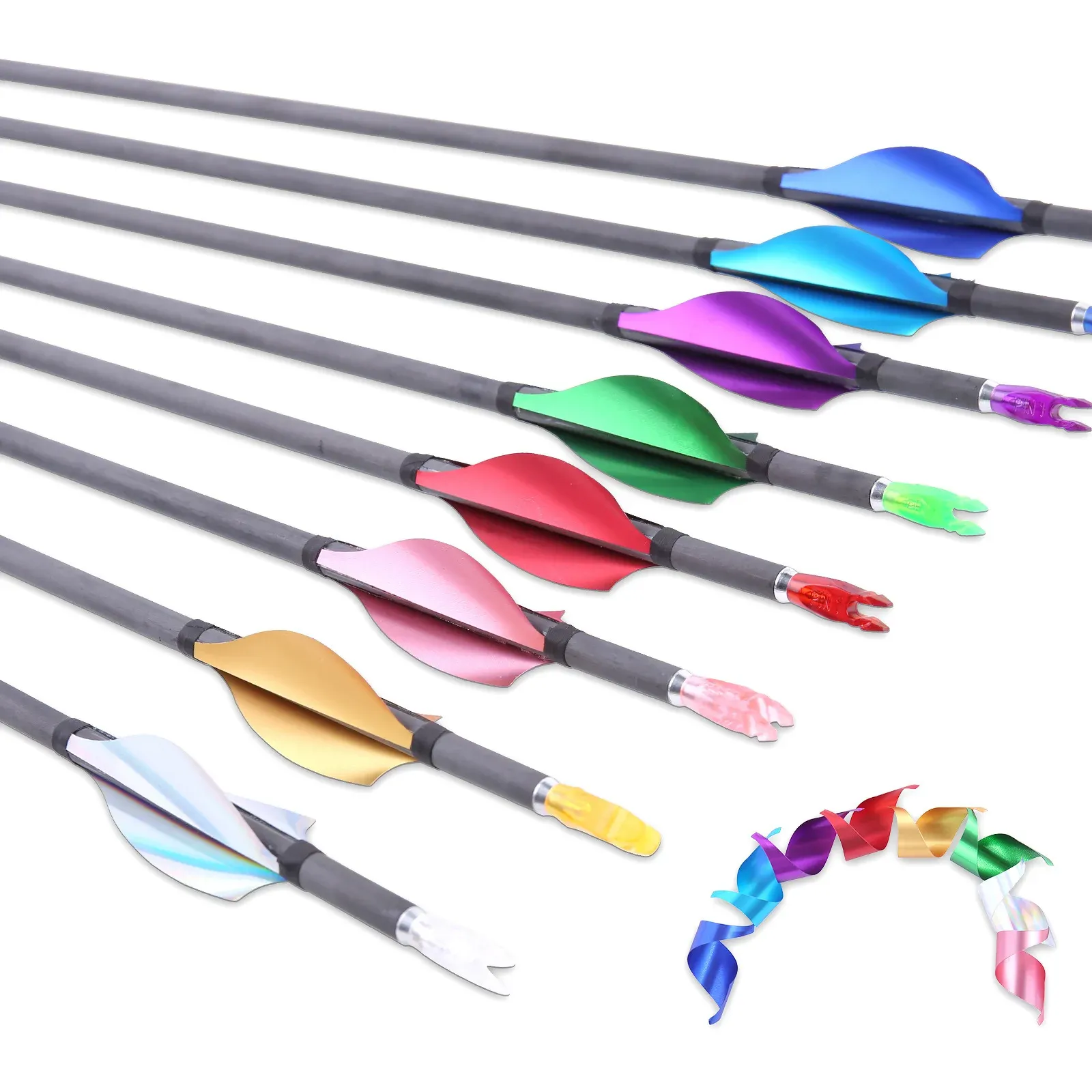 32 Plumes D'archerie En Dinde, 5 Pouces, Aile Droite, Blanc Fluorescent - Neuves