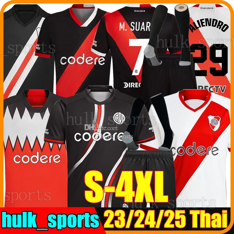 4xl 23/24/25 River Plate 3 -й футбольный фанат. Игрок 2024 M.Suarez de la Cruz Palavecino Borja Fernandez Retro Camisetas 1986 95 96 98 01 Футбольные рубашки Мужские детские набор