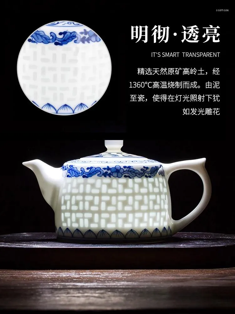 Teaware Sets Hollow Exquisite Ceramic Teapot Single Household Chinese Hand-Painted Blue And White Porcelain Tea Set