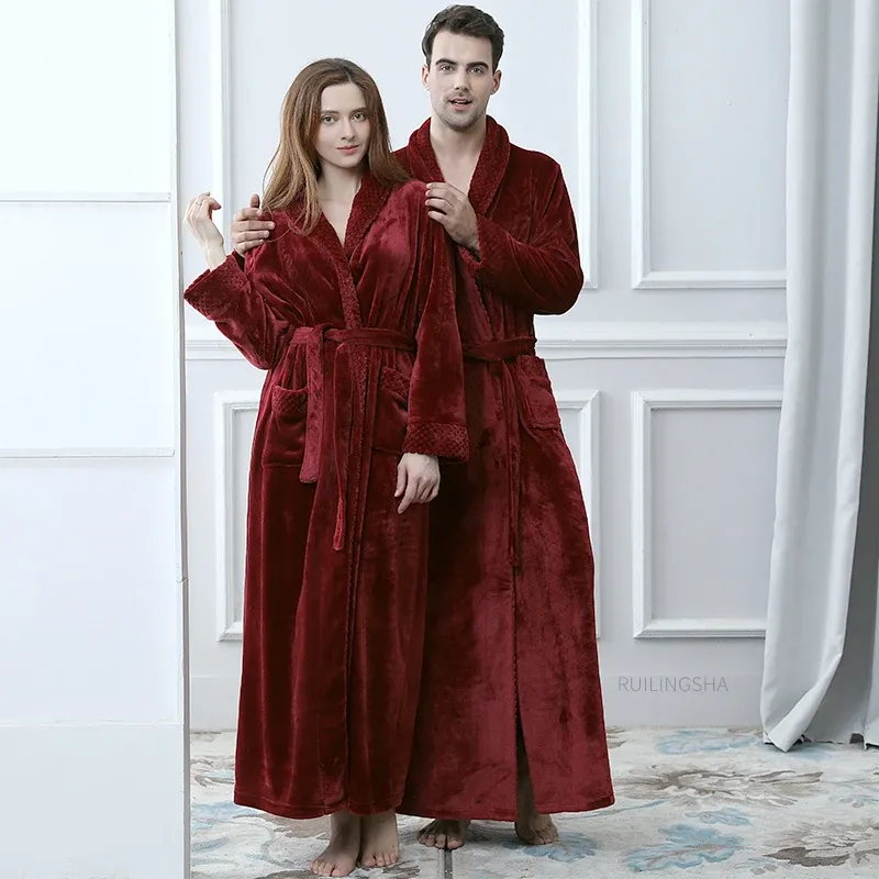 Extra long fleece dressing gown best sale