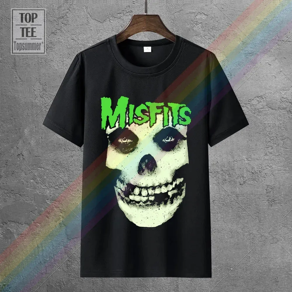 Misfits Glow Jurek Skull Rock Punk Officiell tee tshirt Mens unisex Women Girl Top 100 Cotton 240315