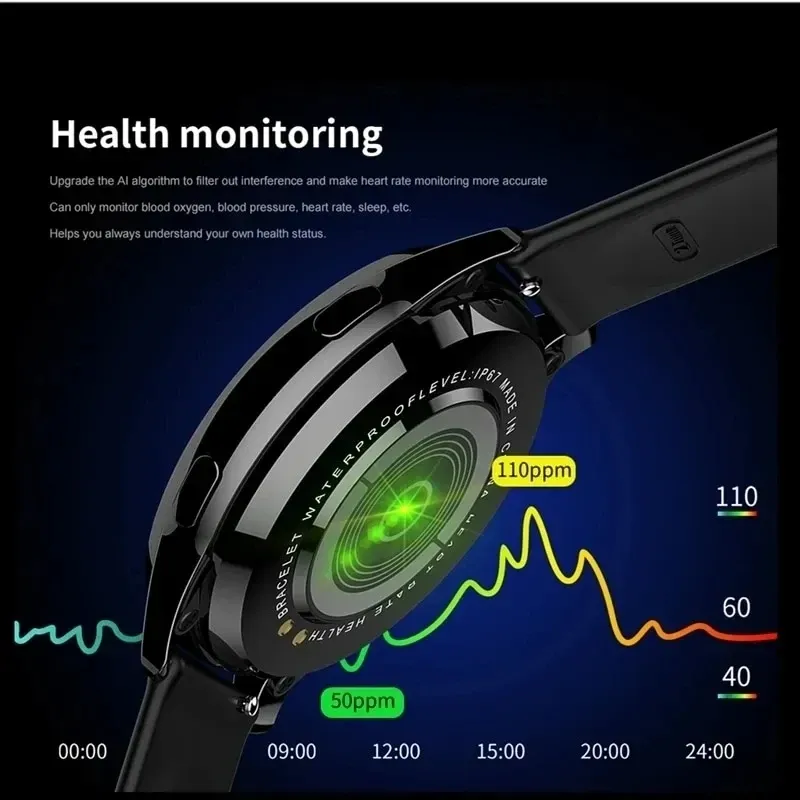 2024 Women Bluetooth Call Smart Watch Heart Rate Blood Pressure Monitoring Waterproof Men Smartwatch Local Music playback