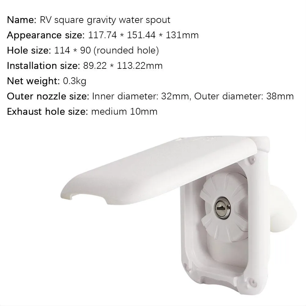 RV Gravity Filler Camper Water Inlet With Dustproof Cover For ...