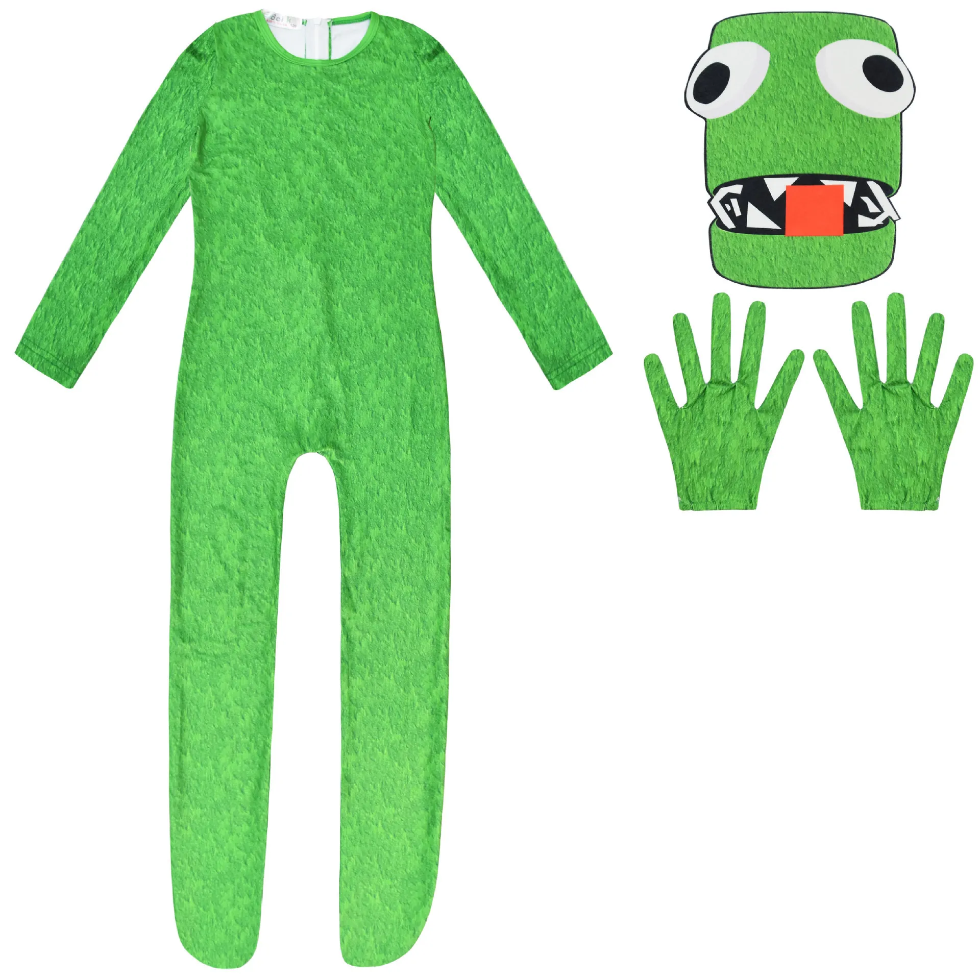 Anime Game Rainbow Friend Cosplay Costume Green Monster Jumpsuits Children Boy Girl Kawaii Halloween Birthday Party Suit