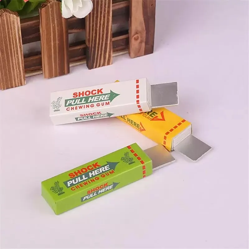 Gag Funny toy Electric Shock Joke Chewing Gum Pull Head Shocking Toy Gift Gadget Prank Trick D27