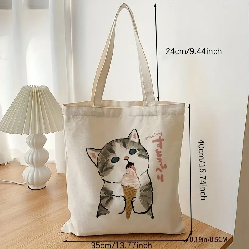 Cute Cat Lage Bag From Harajuku Carto Vintage Shop Canvas Shoulder Bag For Women Kawaii Gift For Children From Watchsa 4.18 DHgate.Com