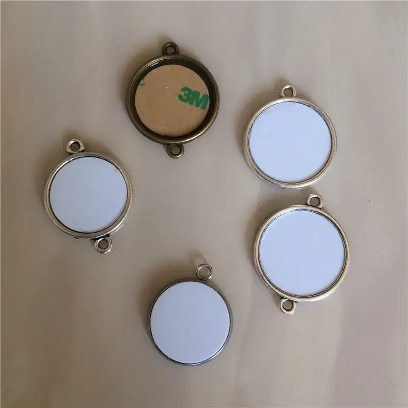 Charmes sublimation Blank bijoux accessoires rond Round Charms Hot Transfer Printing Consommations Supplies 50pieces / Lot