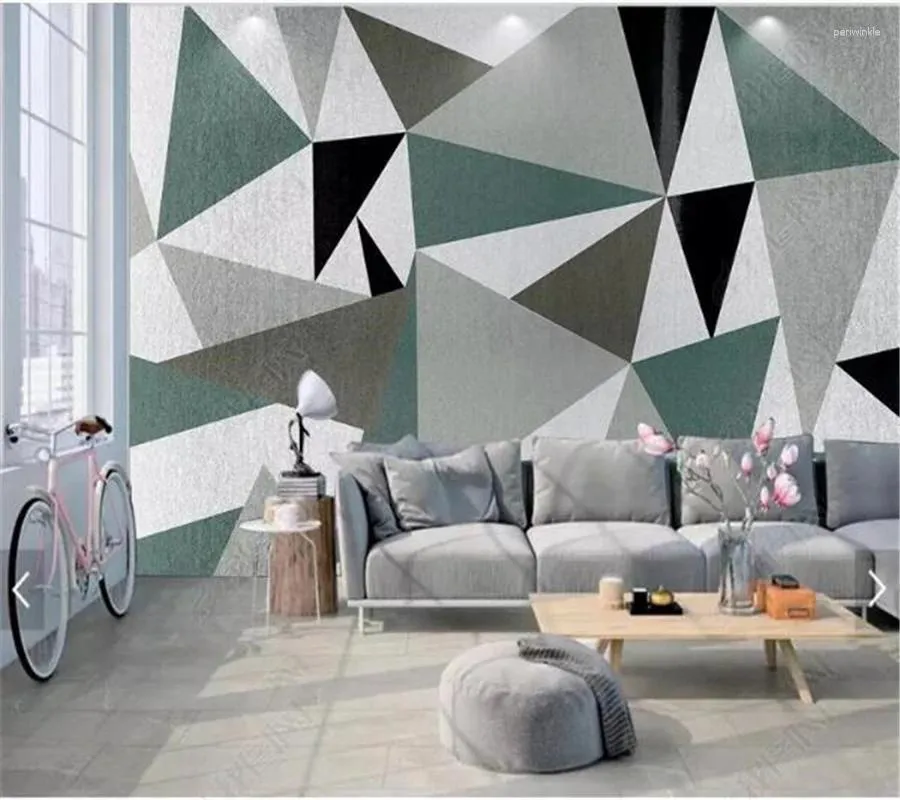 Tapeten Wellyu Custom Tapel Papel de Parde Nordic Style Moderne minimalistische geometrische abstrakte Hintergrund Wand Dekorative Farbe