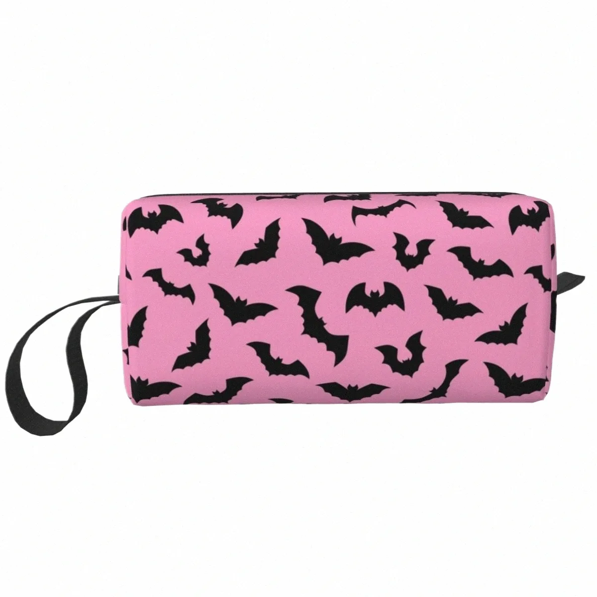 pastello Goth Pink Black Bats Cosmetic Bag Donna Fi Grande capacità Halen Witch Custodia per trucco Beauty Storage Borse da toilette F1Yj #