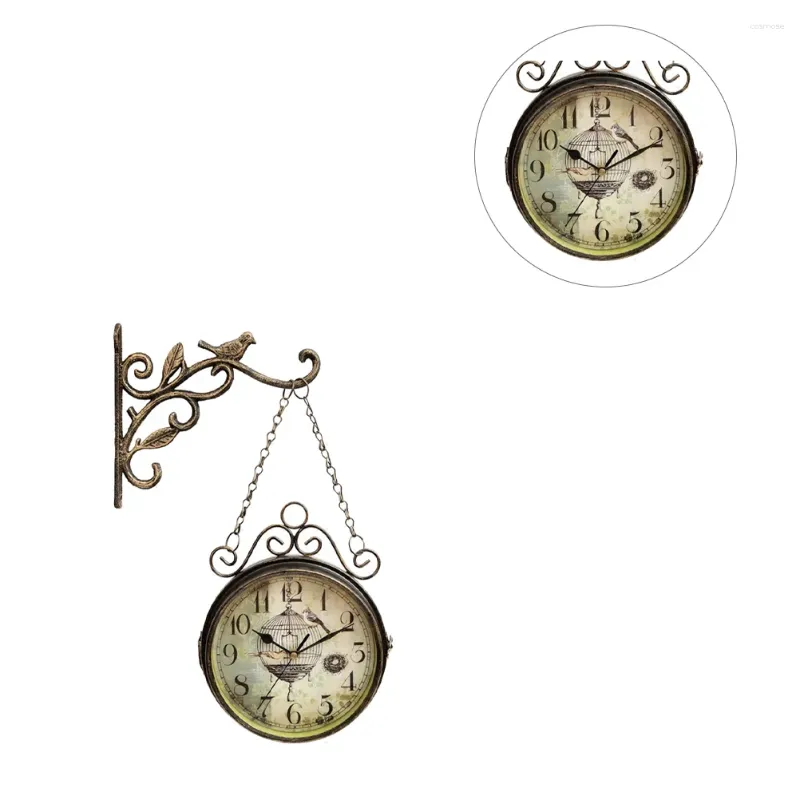 Wanduhren, hängende Uhr, Dekor, Vogelform, Vintage-Kronleuchter, modisch, dekorativ, rund