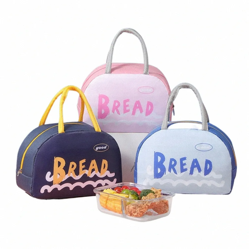 Nouveau Alphabet Imprimer Sacs à lunch thermiques pour enfants Enfants Filles Stockage Bento Lunchbox Sac alimentaire Sacs Insulati Pique-nique Cool Bag W1AV #