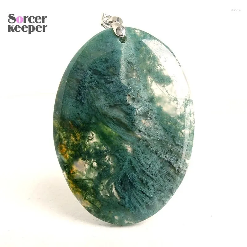 Pendentif Colliers Moss Agate Collier Naturel Gemstone DIY Bijoux Accessoires Exquis Cadeau Faire Partie BM538