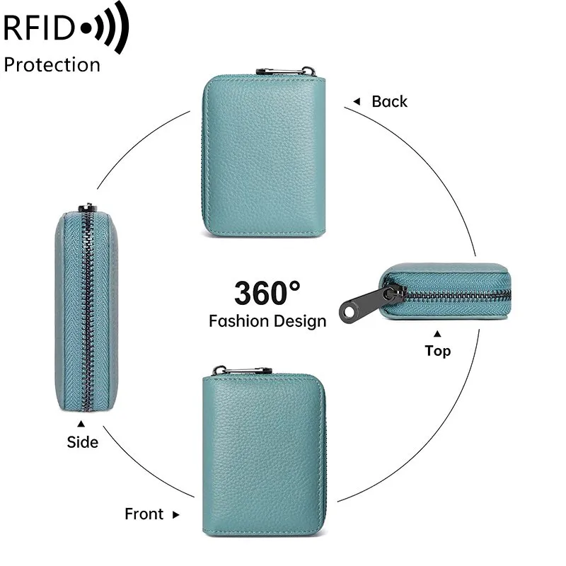 E-Onsale Aluminum RFID Blocking Credit Card Holder, Slim Metal Case, 6 Slots, Brown