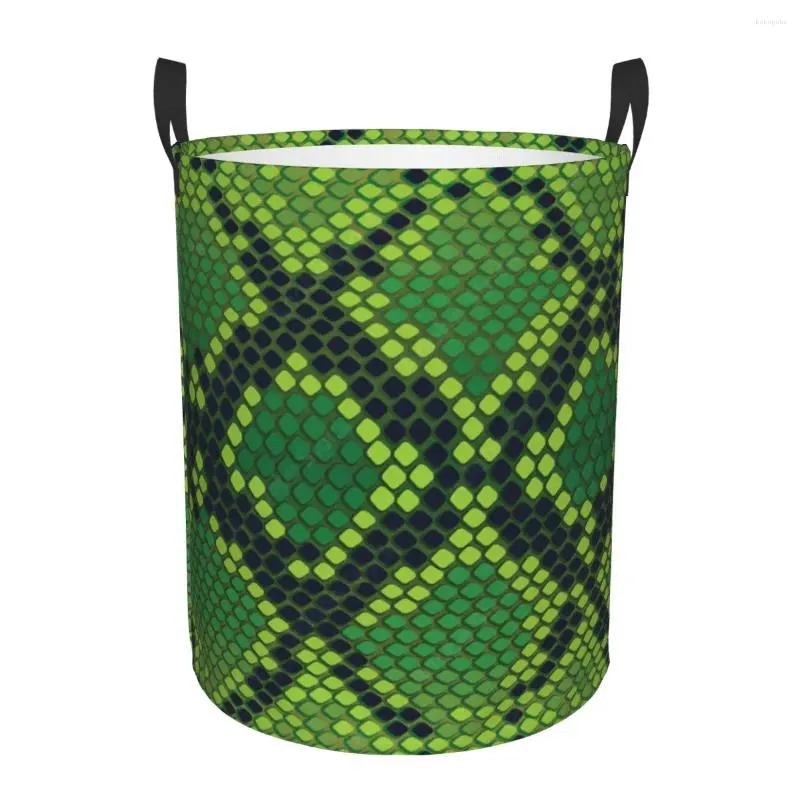 Sacs à linge Sacs à linge Panier d'impression de peau de serpent Pliable Grand bac de rangement pour vêtements Peau de serpent Texture animale Panier pour bébé