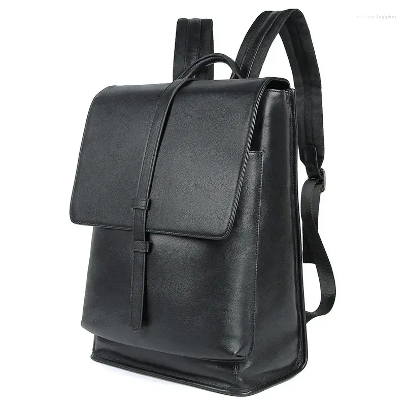 Rugzak Mode 14 Inch Laptop Heren Kantoor Werk Dames Zakelijke tas Unisex Zwart Lederen Rugzakken Rugzak