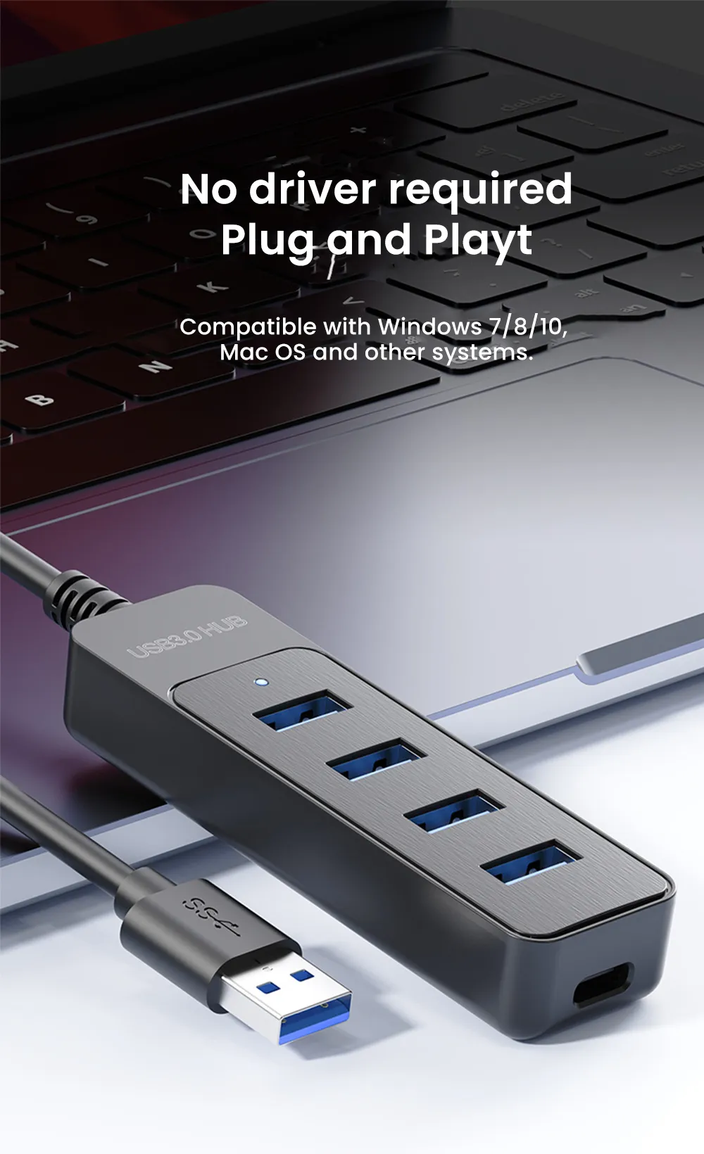 Adapter Multi Drop Multi USB Adapter 4 Port: High Speed USB 3.0 Splitter Hub With Type C ...