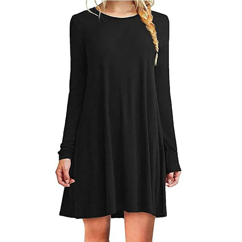 Long Sleeve Women's Tee Shirt Dress Casual Loose Fit Plus Size Beach Cover Up with Pockets from Dhgate Plus size Dresses - price 34.24 Long Sleeve Women's Tee Shirt Dress Casual Loose Fit Plus Size Beach Cover Up with Pockets from Dhgate Plus size Dresses - price 34.24