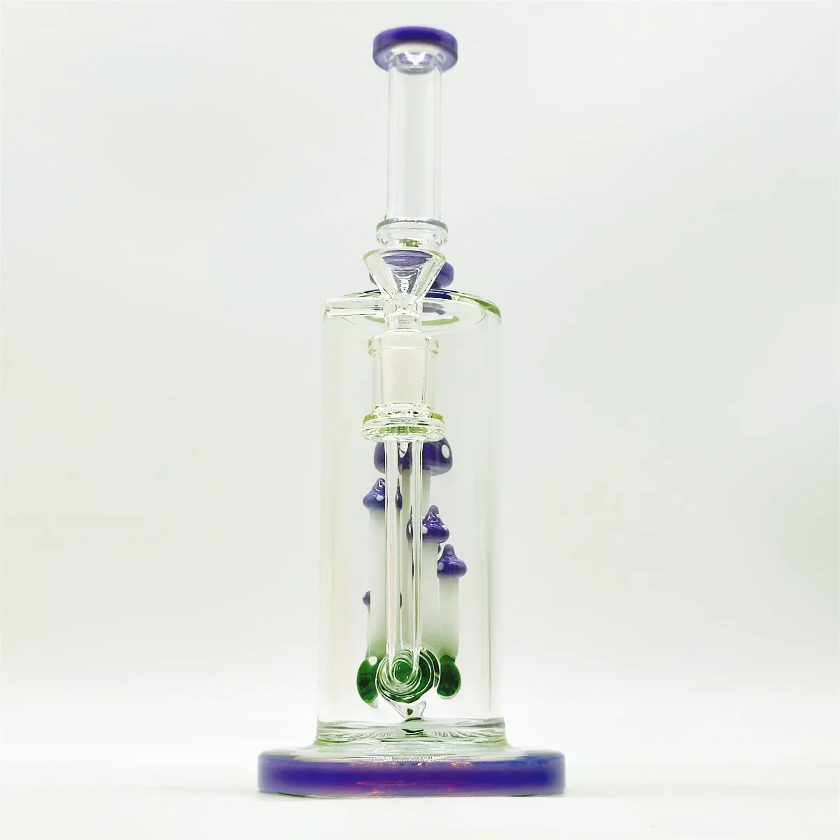 2024 Clear Cream Purple Rare Bruch Mushroom 11 Inch Glass Bongs Water Pipe Bong Tobacco Smoking Tube 14MM Bowl Dab Rig Recycler Bubbler Pipes