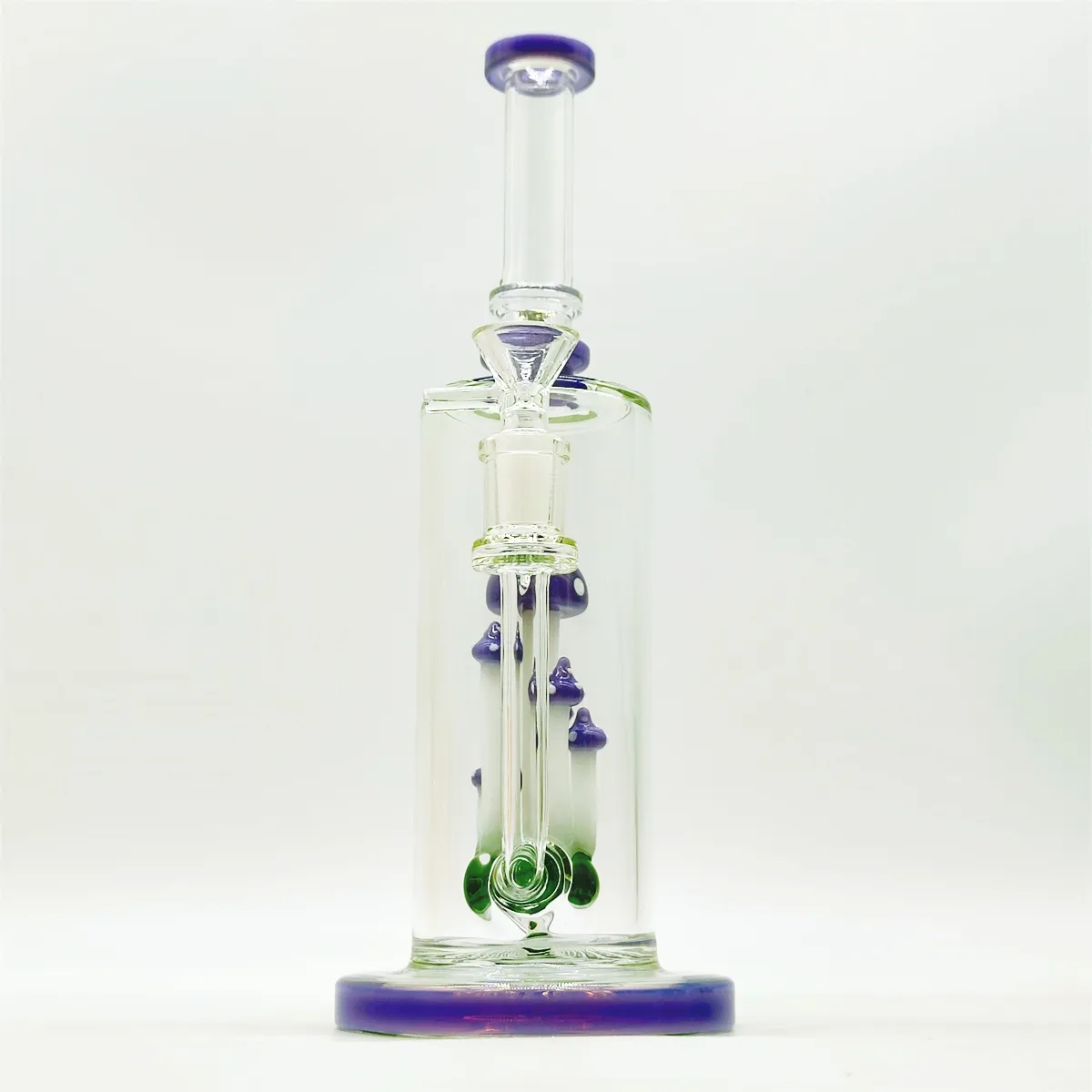 2024 Clear Cream Purple Rare Bruch Mushroom 11 tum Glass Bongs Water Pipe Bong Tobacco Smoking Tube 14mm Bowl Dab Rig Recycler Bubbler Pipes