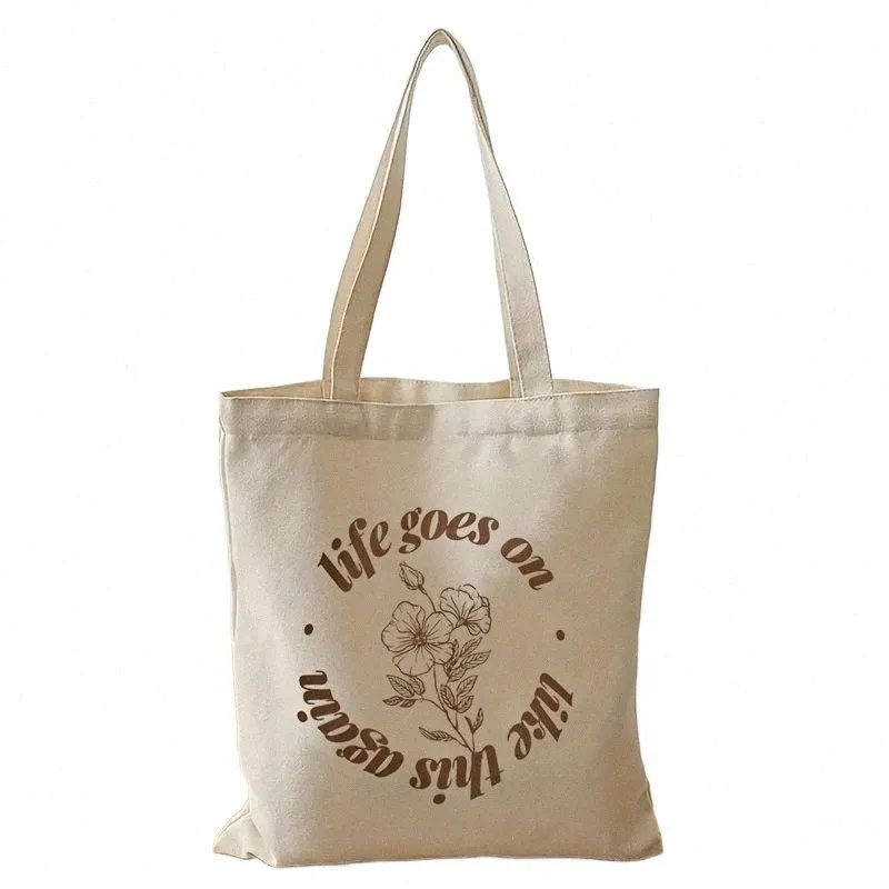 DHgate 1 pc Life Gose Printed Fi Casual Tote Bag Reusable Fi Backpack Multifunctial Handbag Fr Canvas Shop Bag Y0EQ Bags Luggage Accessories