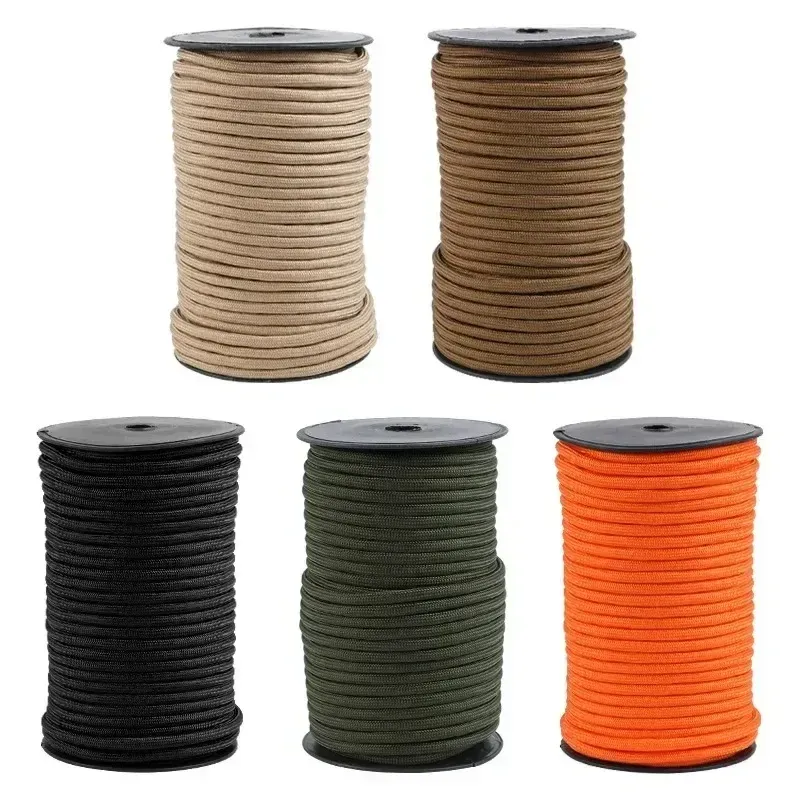 Paracord 50M15Core 6mm Paracord 550 Military Tactical Parachute Cord Camping Survival Accessories Tent Lanyard DIY Bracelet Weaving Rope