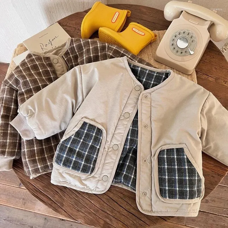 Jackets Children's Clothing Baby Winter Cotton-padded Clothes More Handsome Brief Paragraph Two Girls In The Boys Quilted Coat