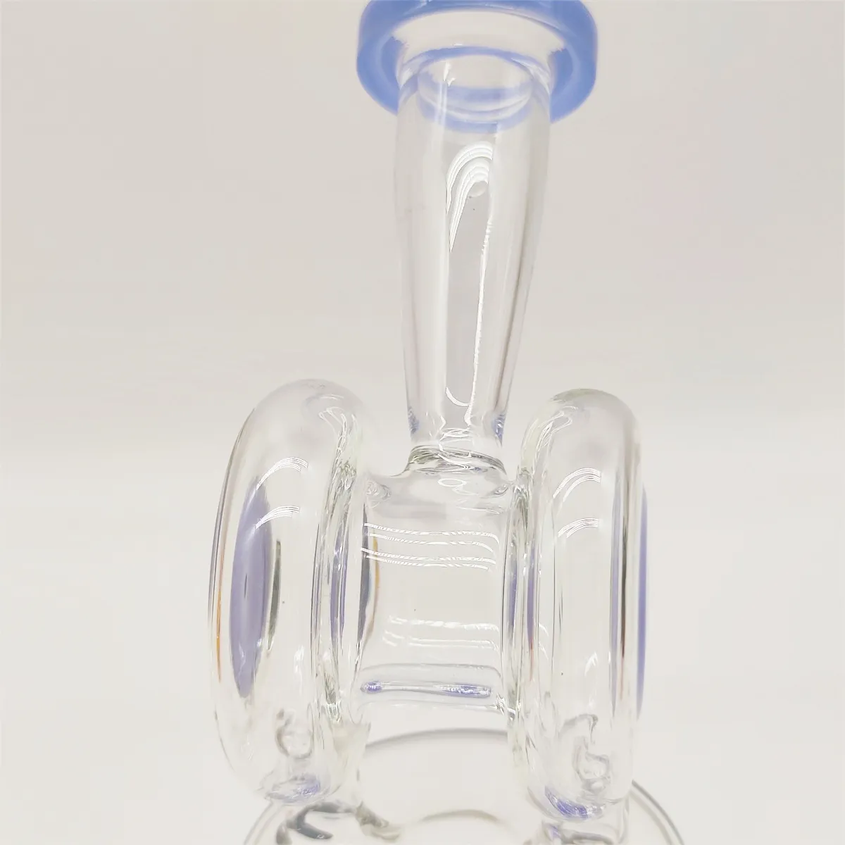 2024 Clear Cream Blue Twin Wheels 9 pouces Bongs en verre Pipe à eau Bong Tabac Tube à fumer 14MM Bol Dab Rig Recycler Bubbler Pipes