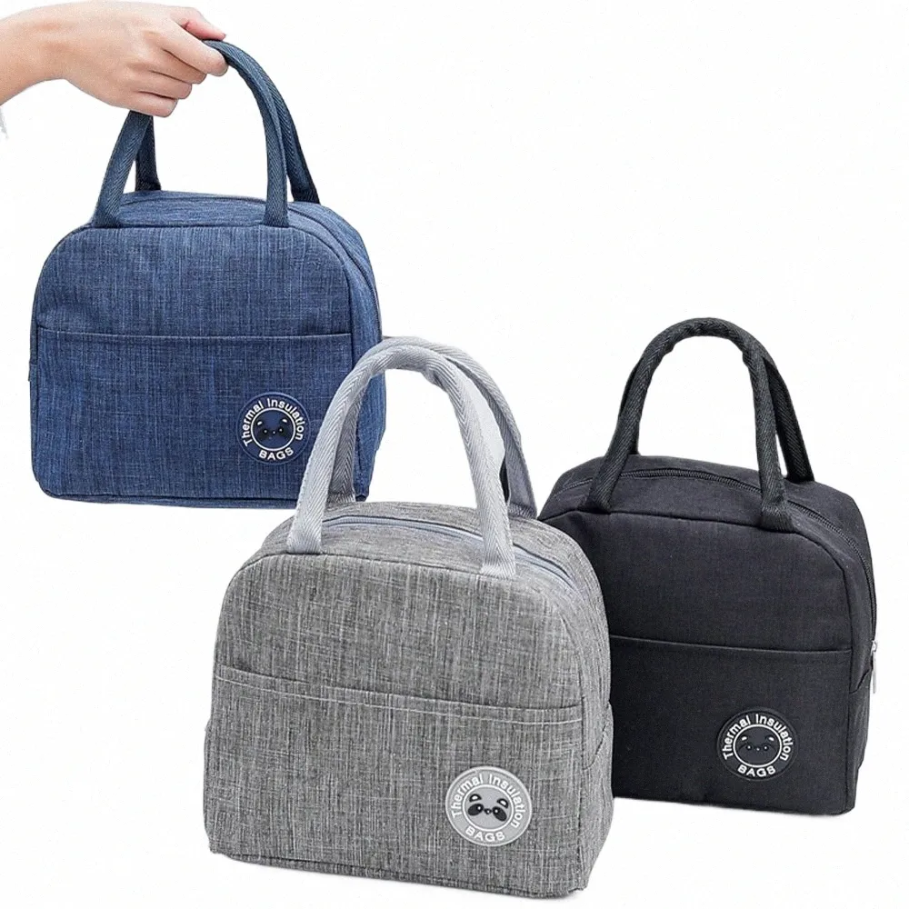 Sacos de almoço Cor Portátil Isolado Zipper para Mulheres Criança Cvenient Lunch Box Escola Picnic Tote Food Storage Bags New Handbag 05IQ #