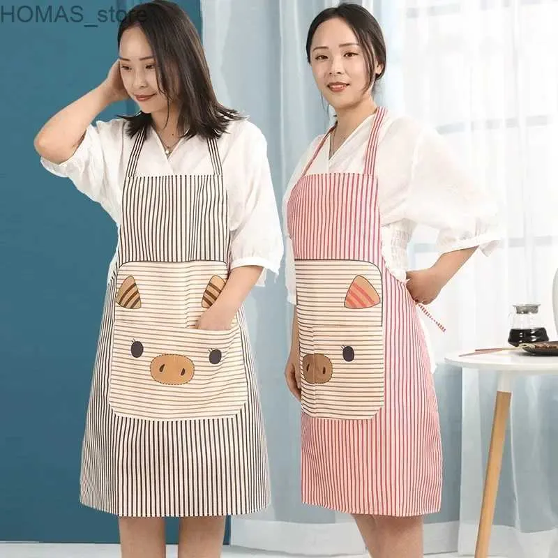 Gruppi creativi Creative Cartoon Wipe A grembiule Affronta e a prova d'olio da donna chef Women Apron Barbecue Restaurant Cafeteria Kitchen Y240401