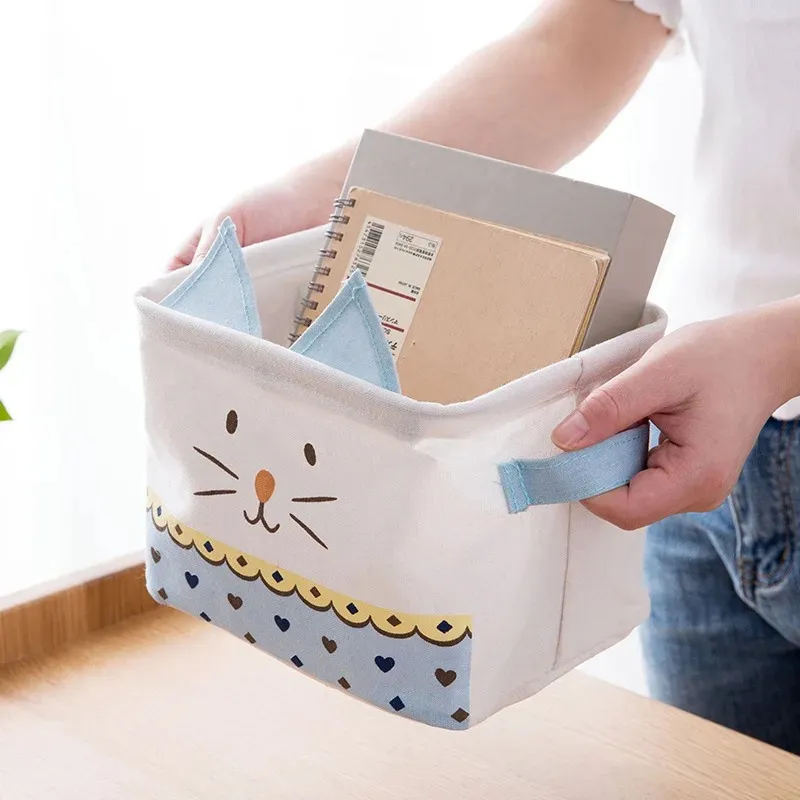 Lovely Cat Waterproof Desktop Box Witchwear Botthe Ponte di stoccaggio Basket Cosmetic Organizer Mokeup Borse trucco da ragazza