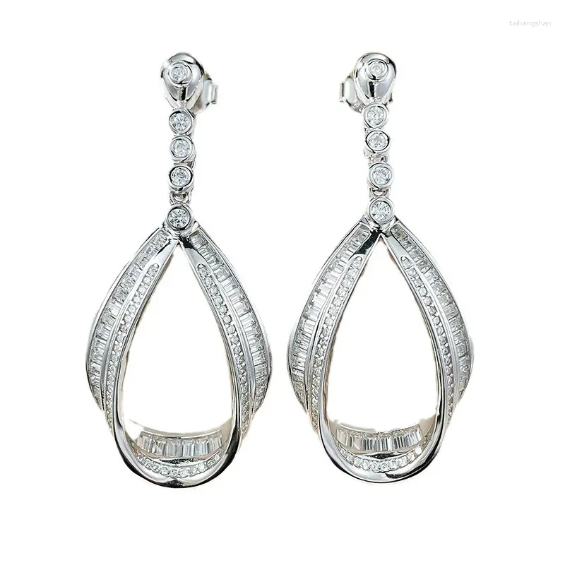 Boucles d'oreilles en argent S925, bijoux polyvalents à la mode et élégants